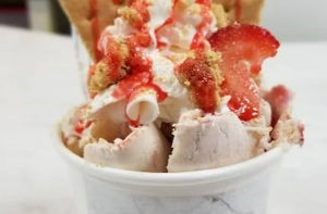 Strawberry Cheesecake Rolled Ice Cream